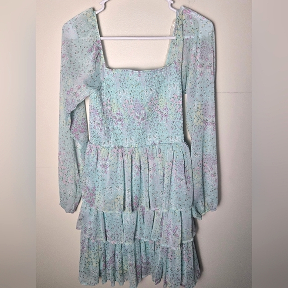 Women's Almost Famous Tiered Fairycore Smocked Midi Dress, Size Medium - Picture 1 of 3